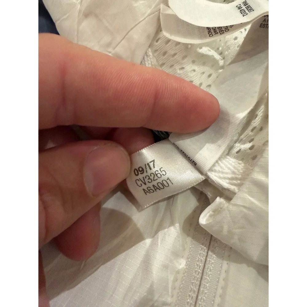 Adidas Windbreaker Jacket Men M White Blue Colorblock Full Zip CV3265